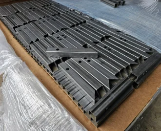 A piece of welded metal to be used in a production line