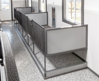 A complex multi-dog crate that was fully welded