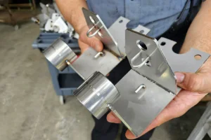 A pile of small metal pieces that were welded